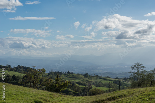 Roling hills of Costa Rica on a Summer Day