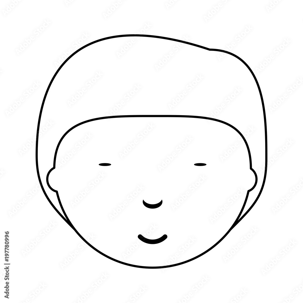 chinese man face icon over white background, vector illustration chinese man face icon over white background, vector illustration