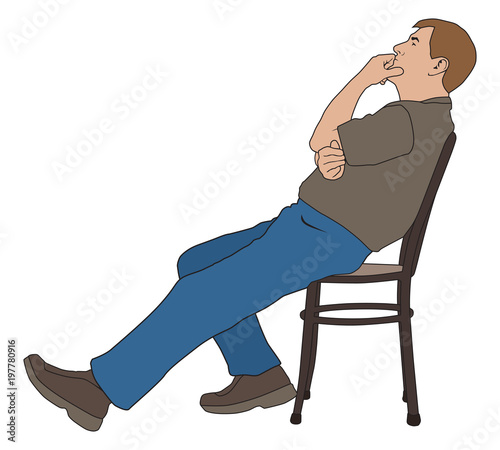 A man is sitting in a chair lost in deep thought