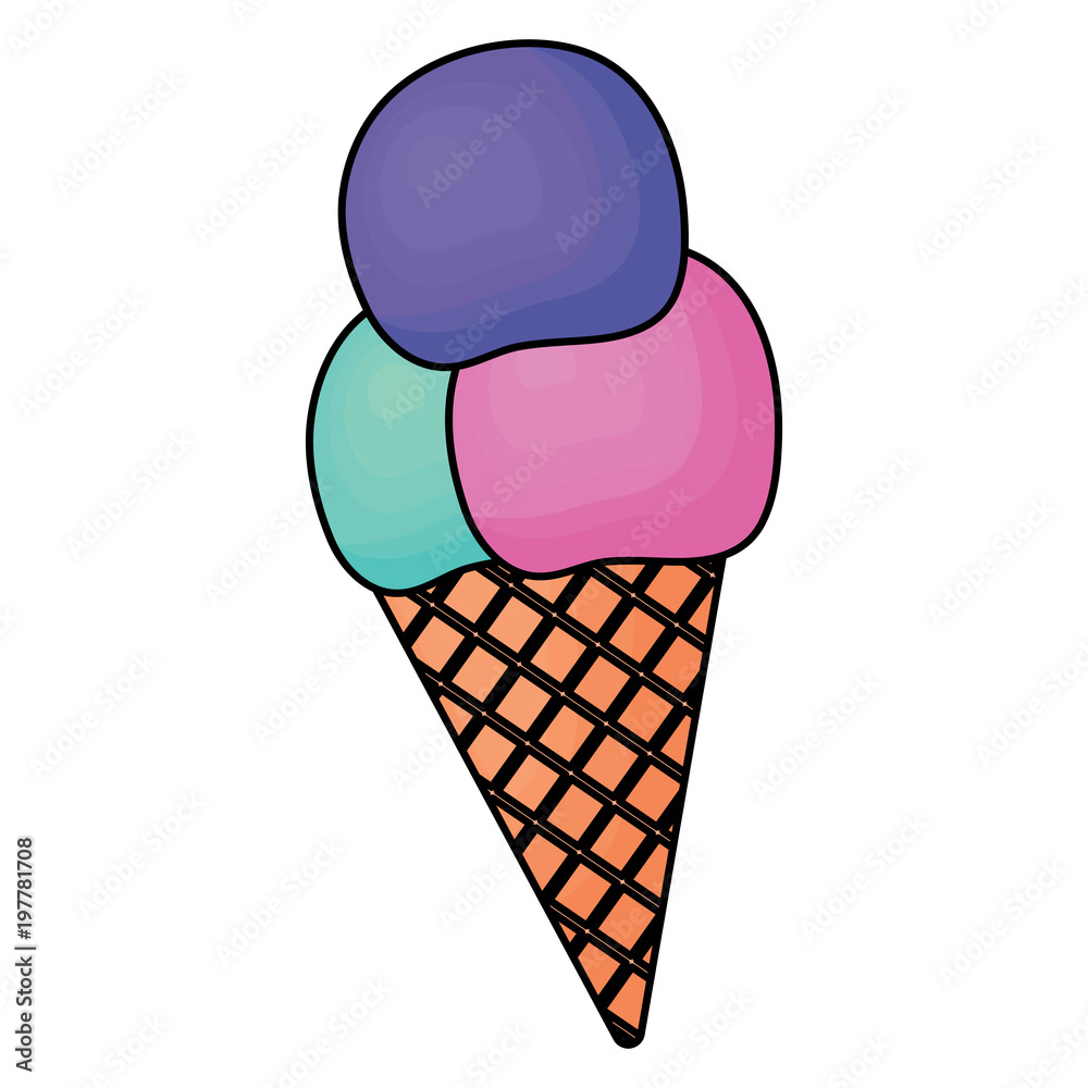 ice cream cone icon over white background, colorful design. vector illustration ice cream cone icon over white background, colorful design. vector illustration