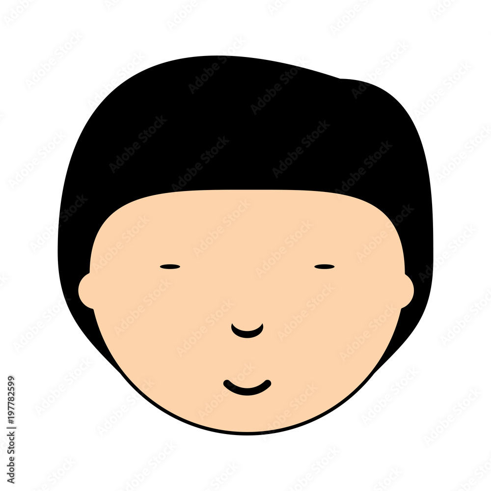chinese man face icon over white background, colorful design. vector illustration chinese man face icon over white background, colorful design. vector illustration