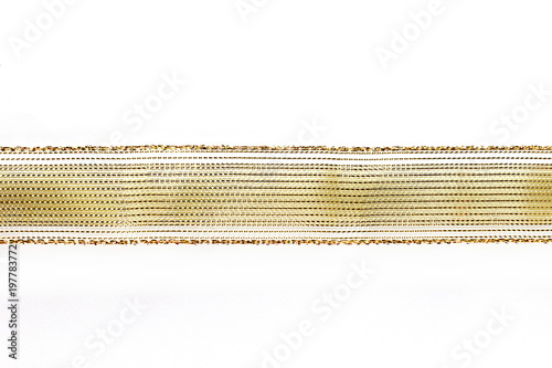 golden ribbon on white background