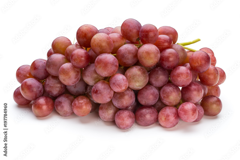 Ripe red grape isolated on white. Ripe red grape isolated on white.