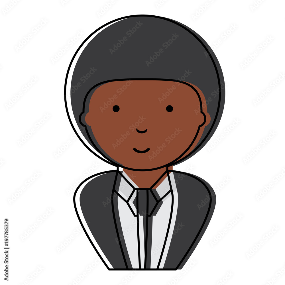 cartoon businessman with afro hairstyle over white background, colorful design. vector illustration cartoon businessman with afro hairstyle over white background, colorful design. vector illustration