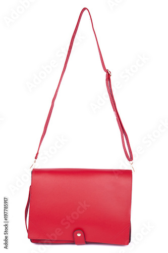Obraz na płótnie Red Women's handbag, Ladies bag, Red female clutch,Red clutch.Women's bag isolated white background.Bag isolated white background.Clutch isolated white background. w salonie
