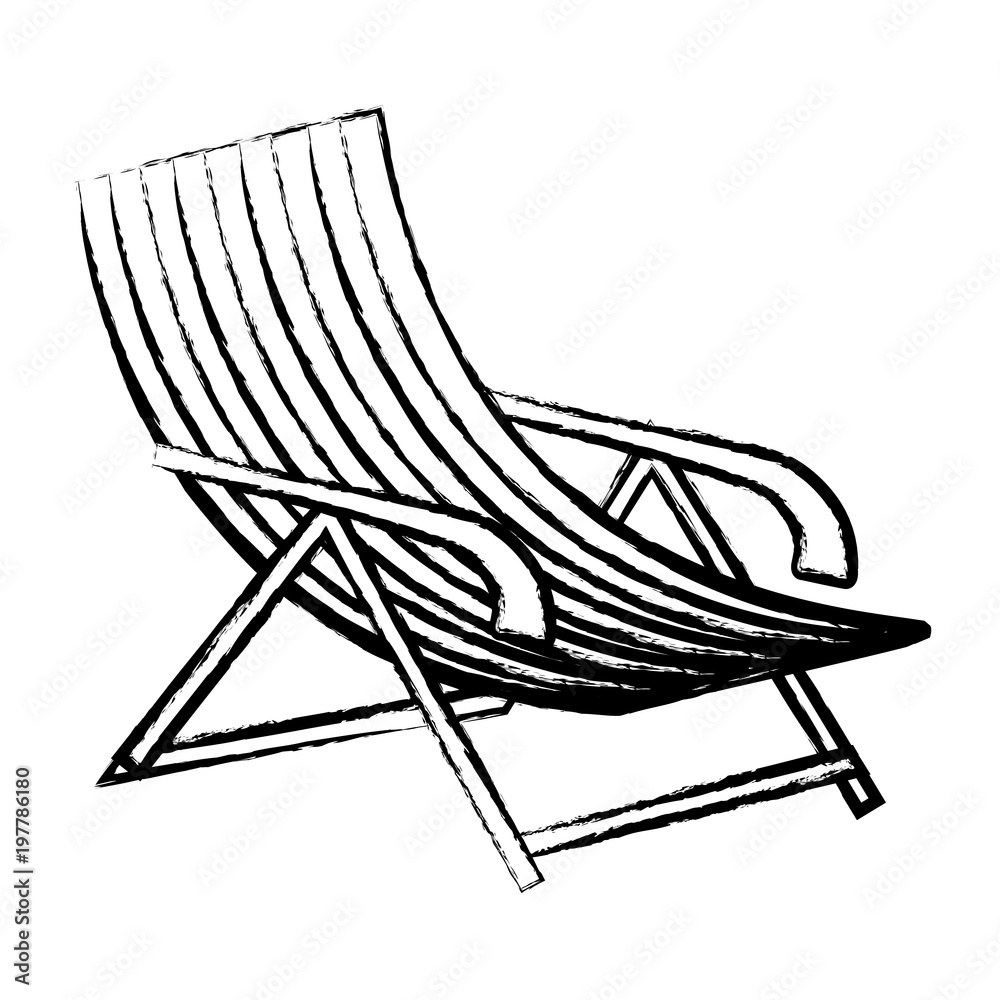 sketch of beach chair icon over white background, vector illustration sketch of beach chair icon over white background, vector illustration