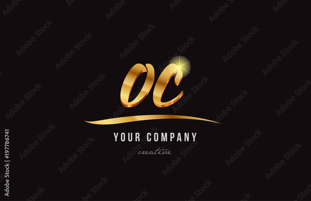 gold alphabet letter oc o c logo combination icon design gold alphabet letter oc o c logo combination icon design