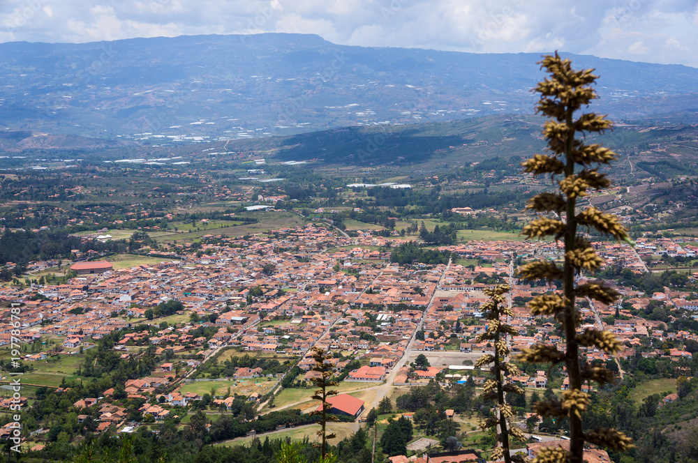 Fototapeta premium Vue aérienne de Villa de Leyva, Colombie