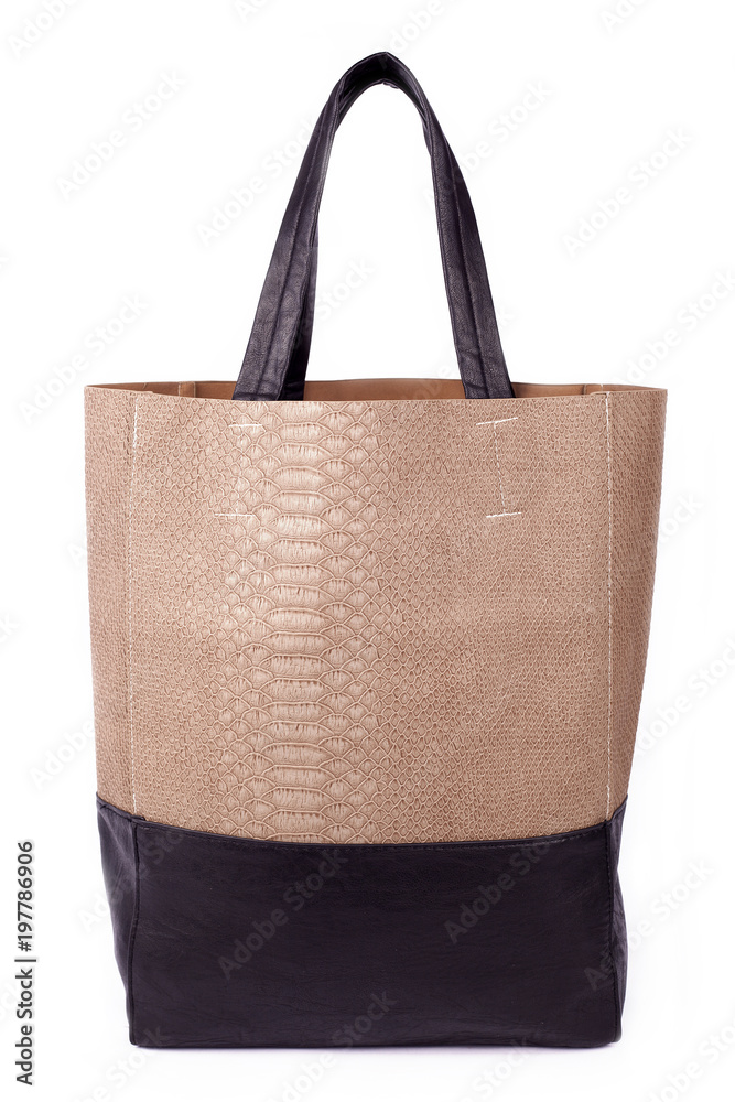Beige Women's handbag, Ladies bag, Beige female clutch, Beige clutch.Women's bag isolated white background.Bag isolated white background.Clutch isolated white background