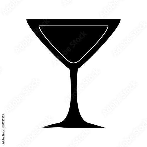 martini cocktail glass icon over white background, vector illlustration