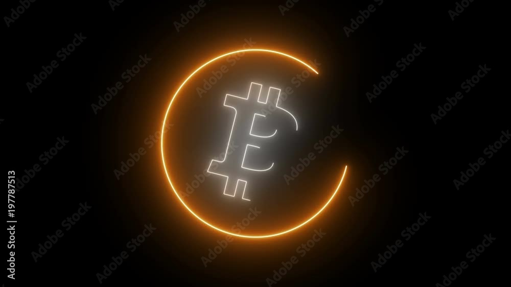 Bitcoin Neon Logo Appearance