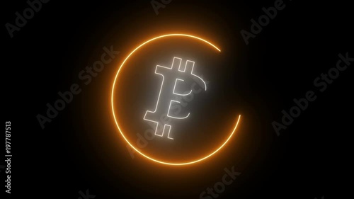 Bitcoin Neon Logo Appearance