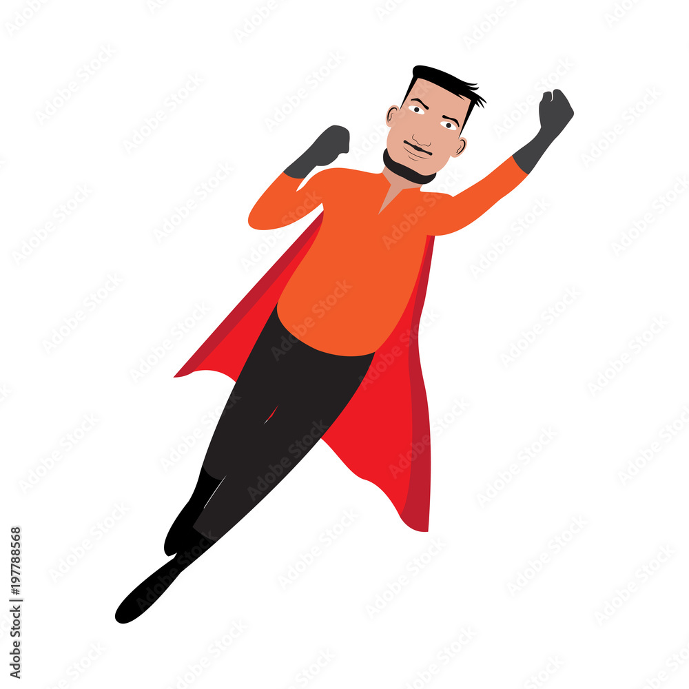 Male superhero cartoon character