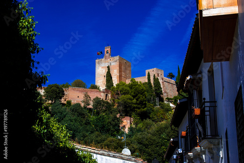 View of Torre de la Vela in Granada, Spain