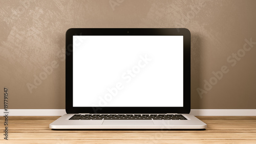 Laptop Computer with Blank Screen in the Room