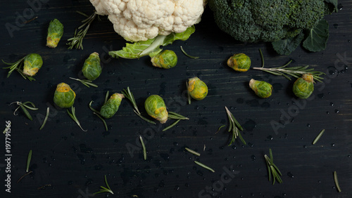 Brussels sprout lying on the table photo