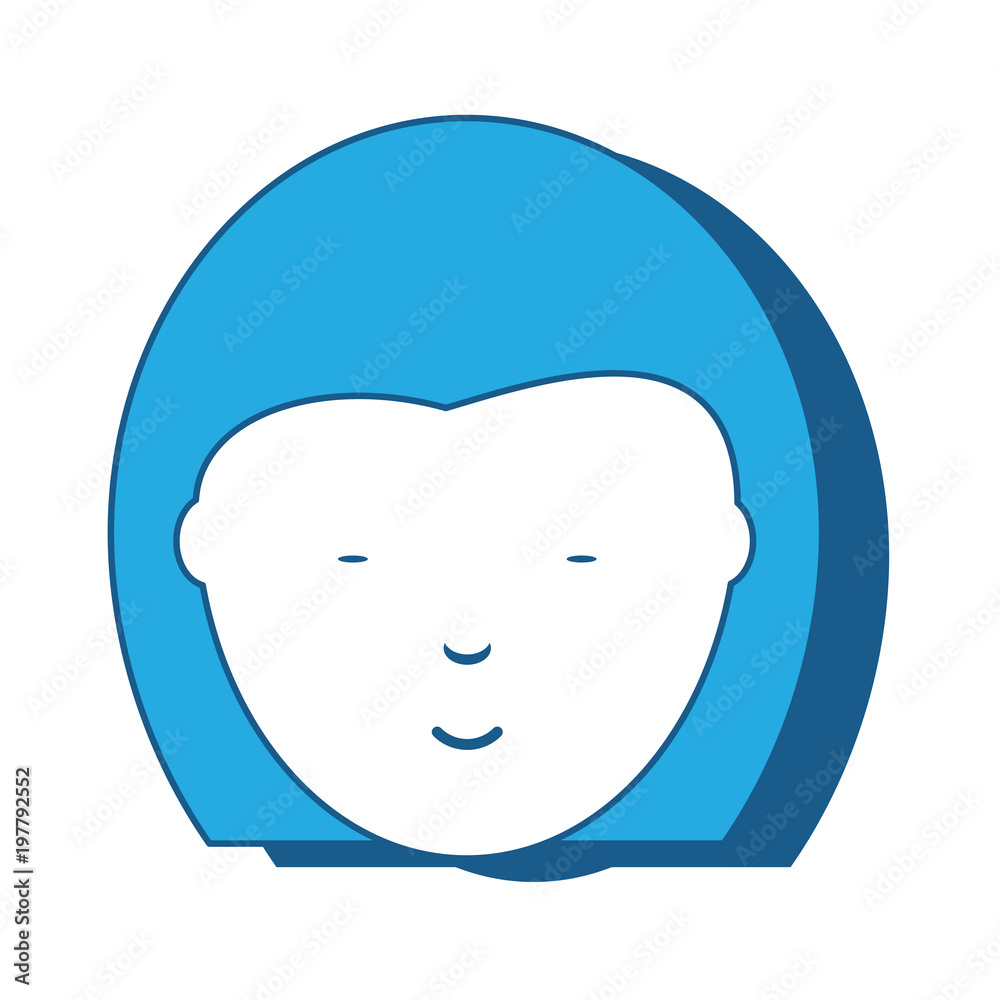 cartoon chinese girl face icon icon over white background, blue shading design. vector illustration cartoon chinese girl face icon icon over white background, blue shading design. vector illustration