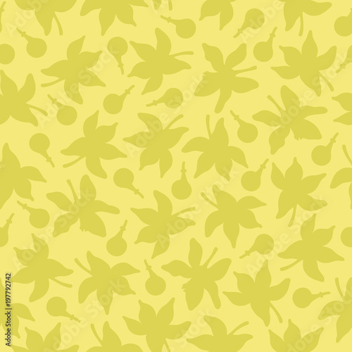 Seamless pattern with lemon flowers. Vector hand drawn graphic illustration.