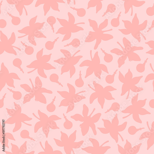 Seamless pattern with lemon flowers. Vector hand drawn graphic illustration.