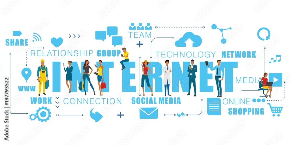 people and internet concept illustration. people and internet concept illustration.