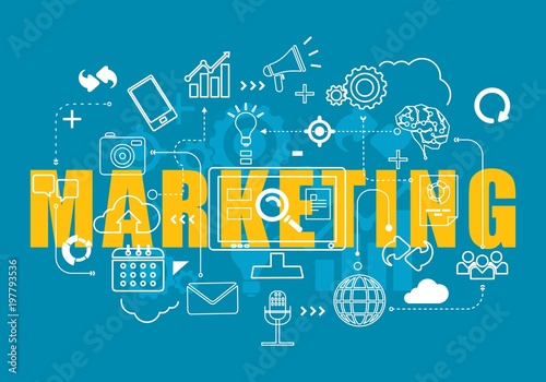 internet marketing and line art  icons