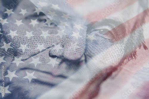 Fotografia Abraham Lincoln With American Flag