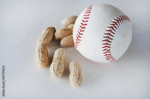 Team graphic shows baseball and ballpark peanuts to represent sports season.