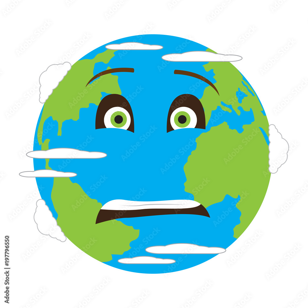 Fototapeta premium Terrified earth emote