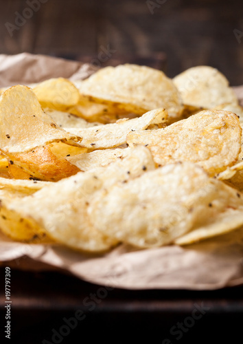 Crispy delicious pepper potato crisps chips snack