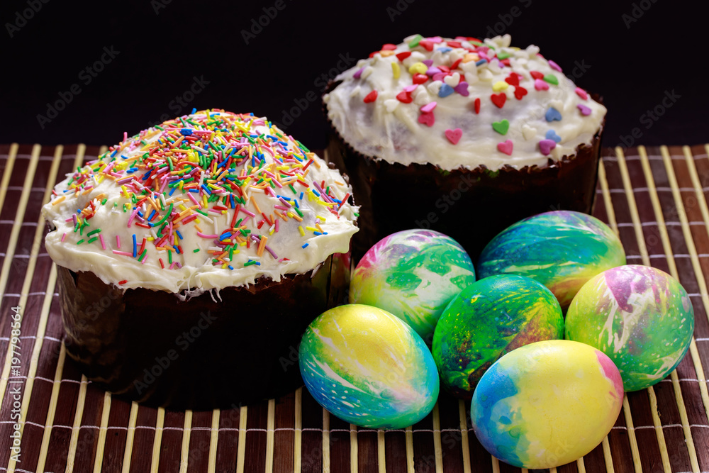 Easter treats eggs and cakes Easter treats eggs and cakes