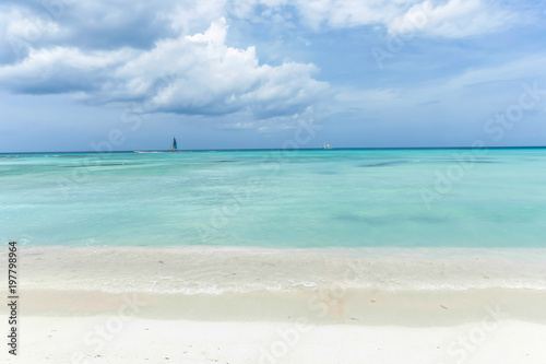 Tropical beach as a wild nature scenery in Punta Cana, Dominican Republic © marabelo