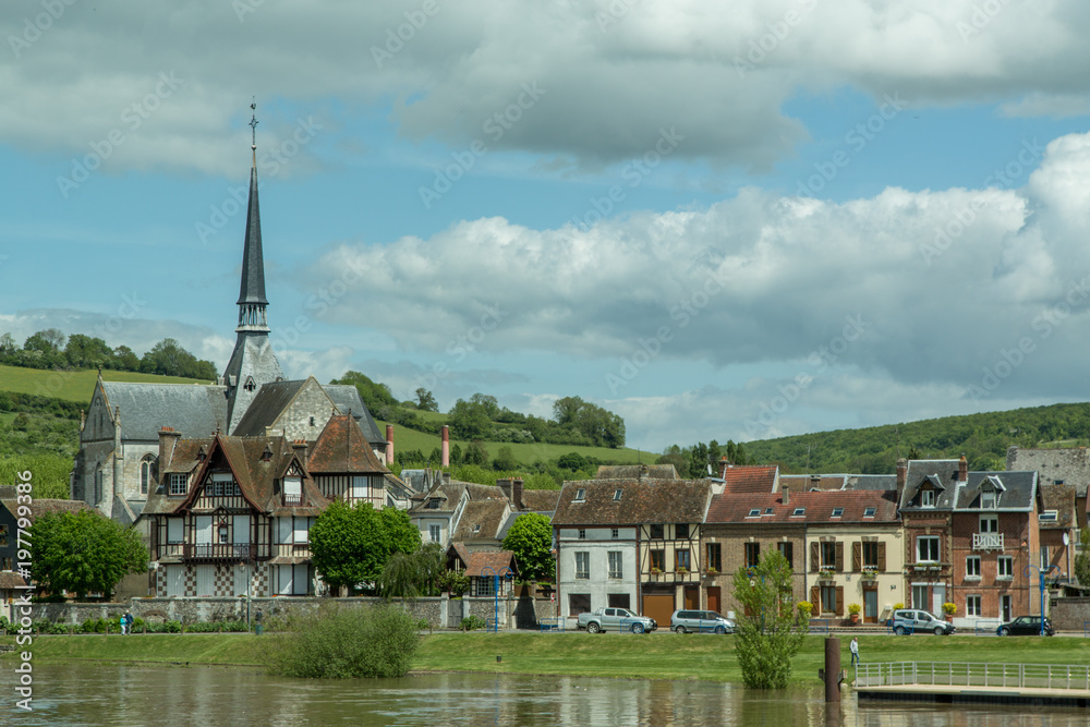 French Village of Les Andelys on The Seine River in Spring French Village of Les Andelys on The Seine River in Spring