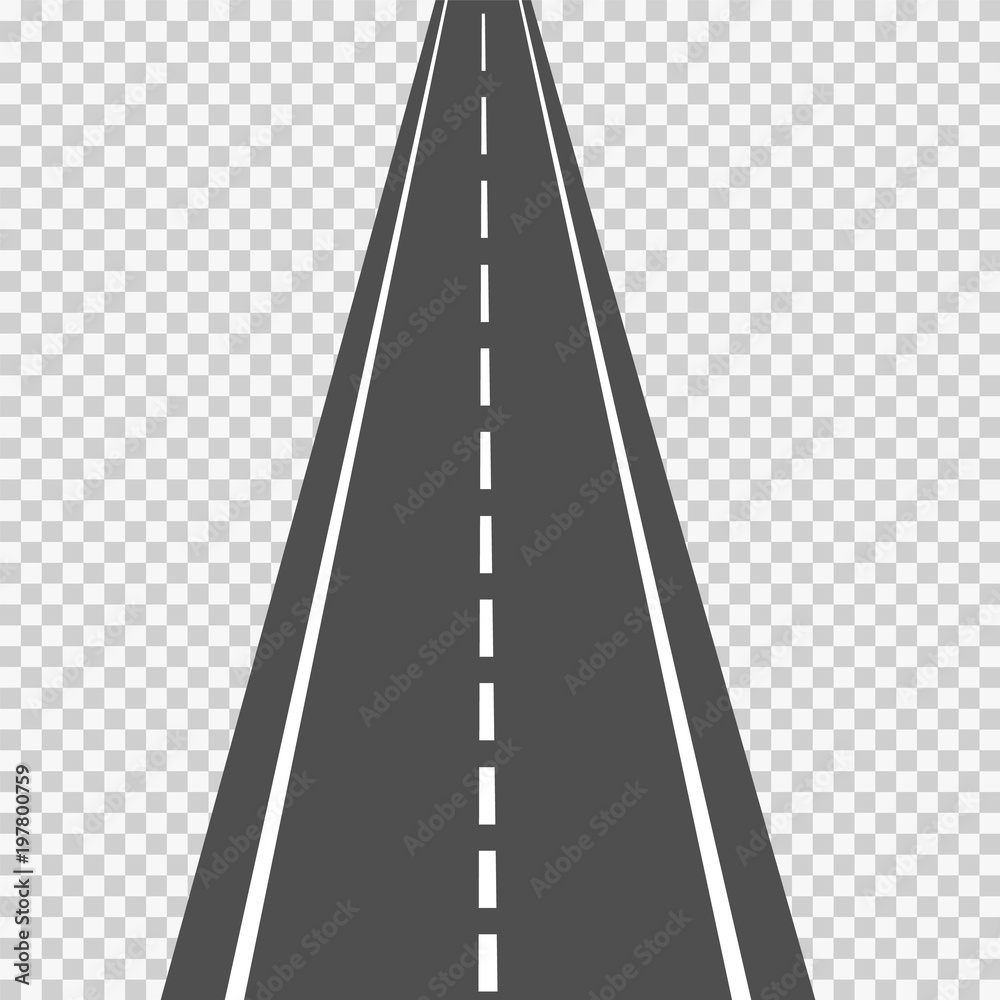 Asphalt road in scale, in perspective isolated on white background. Asphalt road in scale, in perspective isolated on white background.
