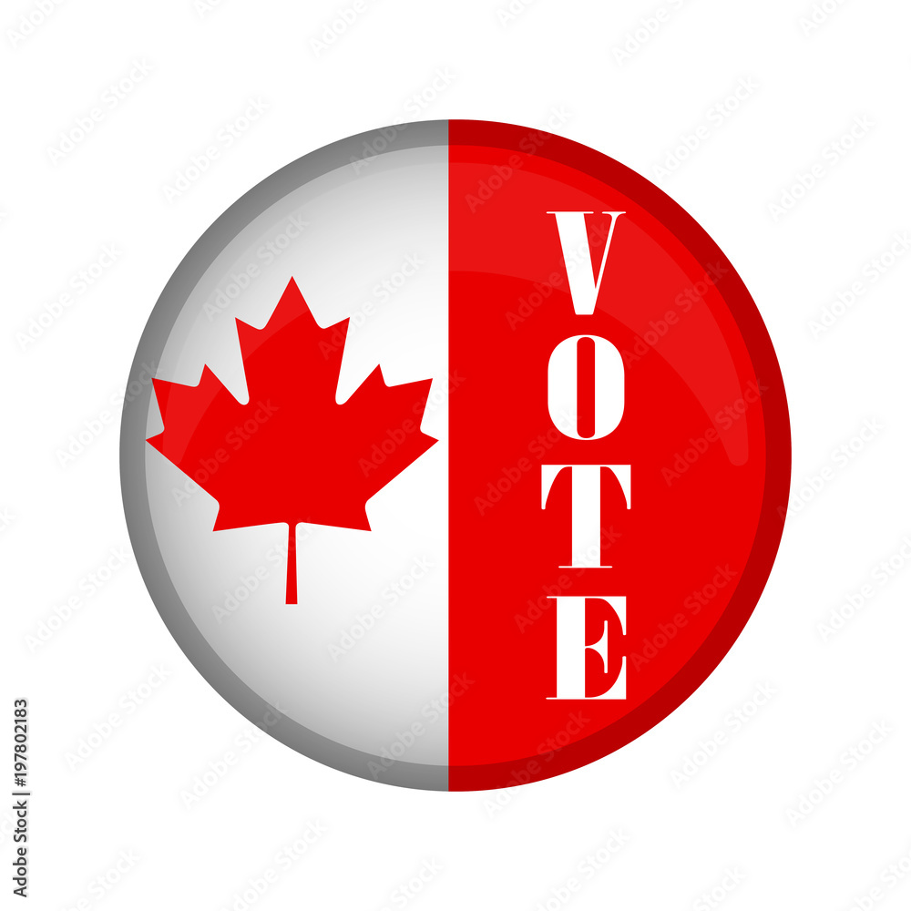 Isolated Canada campaign button