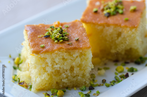 Revani/sweet semolina pastry, traditional turkish dessert
