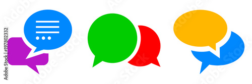 Set of communication icons in a pair, chat sign - stock vector
