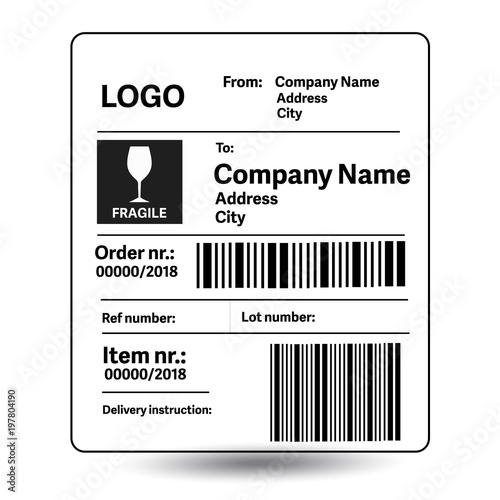 Shipping label template