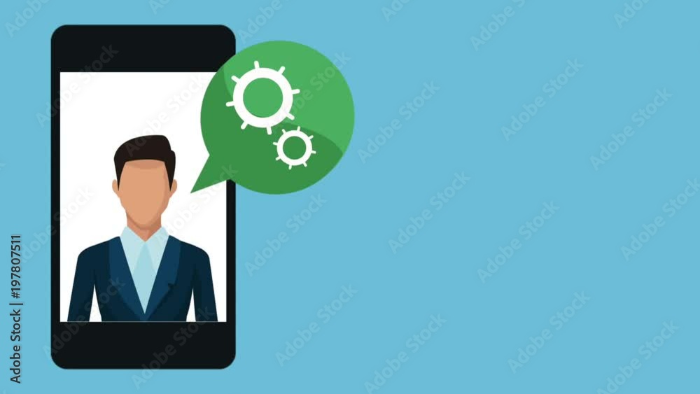 businessman using smartphone animation illustration design businessman using smartphone animation illustration design