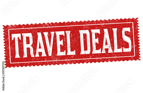 Travel deals grunge rubber stamp