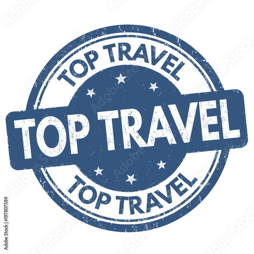 Top travel grunge rubber stamp