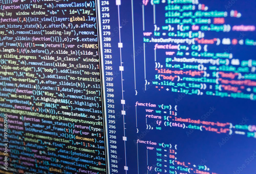 SEO optimization. Developer working on websites codes in office ...