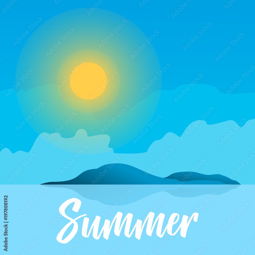happy summer illustration design