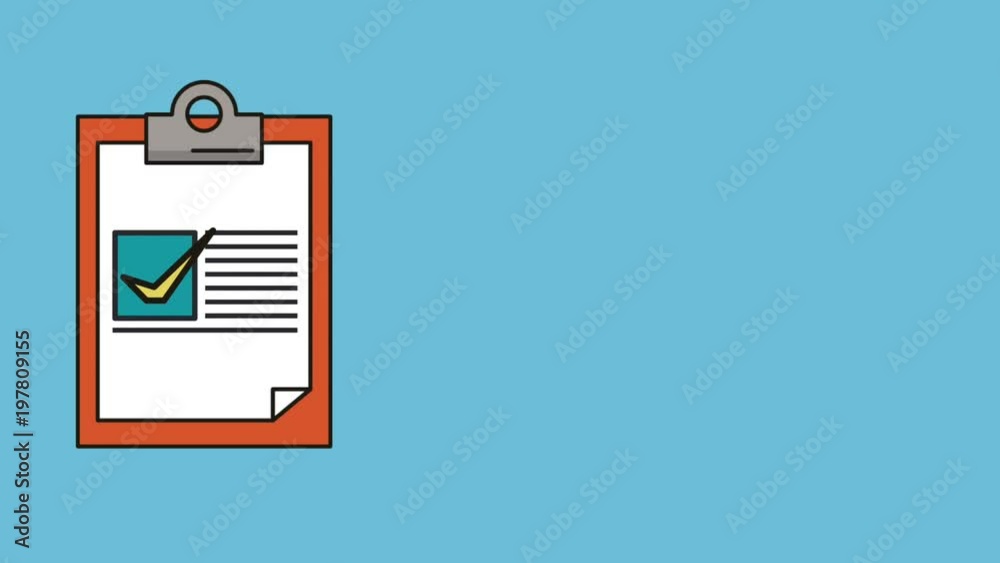 checklist clipboard paper animation floor sign High definition colorful