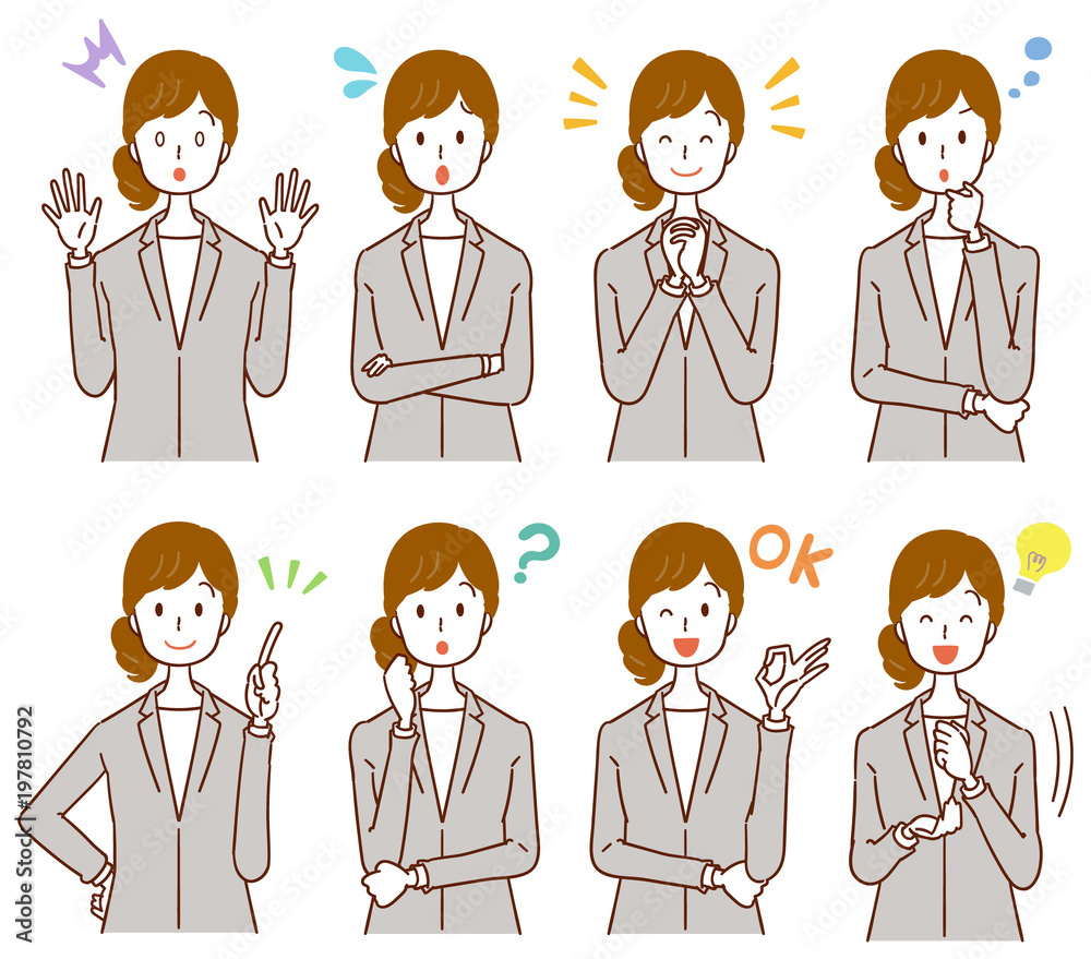Business woman has various facial expressions Business woman has various facial expressions