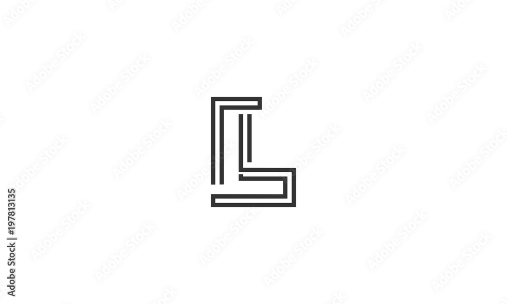 Abstract Letter L Line Monogram, L monogram. Abstract letter L logo design. Line creative symbol. Logo branding. Abstract Letter L Line Monogram, L monogram. Abstract letter L logo design. Line creative symbol. Logo branding.