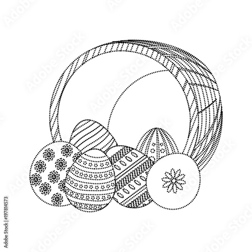 dotted shape eggs easter decoration and hamper design