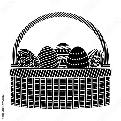 silhouette eggs easter decoration inside hamper style