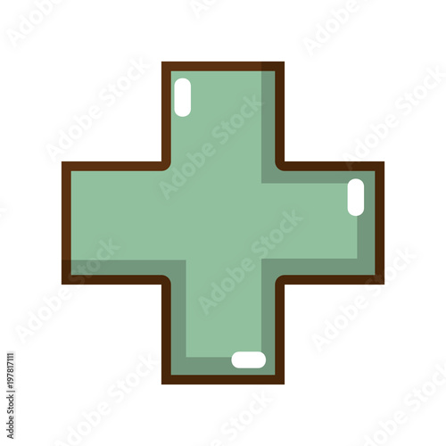 cross seal emergency hospital symbol