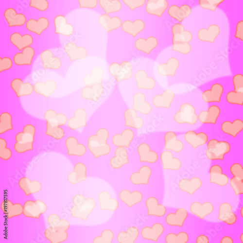 Abstract pink background and heart romantic love background for Valentine's day or wedding , illustration.