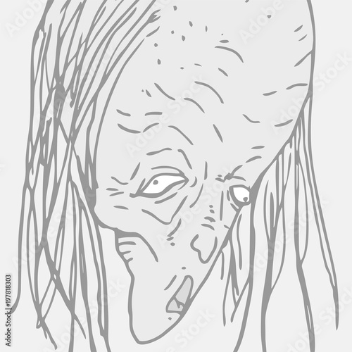 Monster face illustration